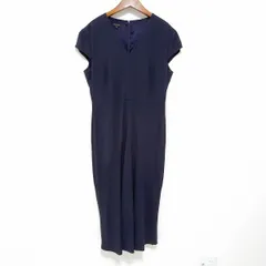 #snc エスカーダ ESCADA ワンピース 38 紺 フレンチスリーブ シンプル ロング レディース [926566]のサムネイル