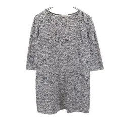 マリメッコ 七分袖 総柄 チュニック XS ブラック系 marimekko ワンピース カットソー レディース 【中古】  【231007】