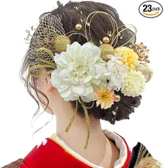 【在庫処分】[JZOON] 10色展開 23点セット ドライフラワー 髪飾り ダリア 造花飾り 和玉 赤 ヘアアクセサリー 成人式 ゴールド 水引 ヘッドパーツ あじさい 振袖 着物 卒業式 七五三 浴衣 袴 結婚式 かすみ草 和装 手作り 専用ケース
