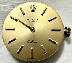 純正パーツ ROLEX ロレックス チェリーニ Cal.1600 文字盤 レディース 手巻き ゴールドダイヤル アンティーク 付属品 分針 時計
