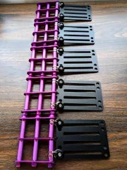 オリジナルベルトループ付き3連チェーン ブラック×パープル ニックスベルトループ対応 腰道具 腰道具 腰袋 カスタムチェーン ニックス風 タジマセフ バリスティック ハンマー差し ペンドラホルダー コーデュラ アルミ だるま金具 KNICKS風のサムネイル