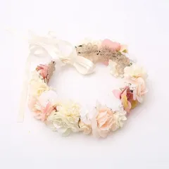 k092・ベビー 花かんむり カチューシャ ドレス 結婚式 花冠 七五三