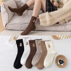 靴下5点セット(くま柄)
