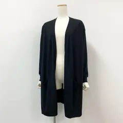 32i9 【美品】 MORABITO モラビト 長袖カーディガン ニットカーディガン セミロング丈 レディース 女性用 9049-52313 38 ブラック レーヨン ナイロンu02tのサムネイル