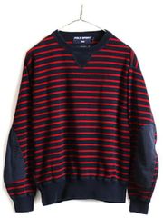 90s ■ POLO SPORT ラルフローレン 前V ボーダー 長袖 コット