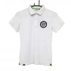 ★値下げ★フィラゴルフ 半袖ポロシャツ 白 胸ワッペン レディース M ゴルフウェア FILA GOLF