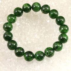 無着色】【一点物】高品質・濃色天然エメラルドブレスレット 約9〜10mm
