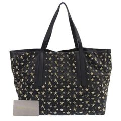 【本物保証】 保付 超美品 ジミーチュウ JIMMY CHOO ピムリコ スタースタッズ トートバッグ レザー ブラック