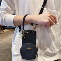 韓国♡ 高級感♪ポーチ ショルダー 小物入れストラップ付 iPhone16ケース