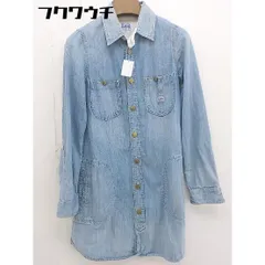 ◇ ◎ Lee リー フロントボタン デニム 長袖 ミニ シャツ チュニック ワンピース サイズ S インディゴ レディース  【1109240005505】
