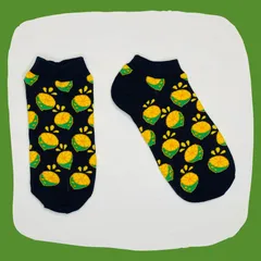 レモン ブラック くるぶしソックス 厚手 #351