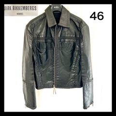 【DIRK BIKKEMBERGS】レザージャケット　メンズ46 黒　ブラック　M