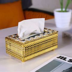 豪華✨キラキラ クリスタル ティッシュボックスケース インテリア ゴールド 金色 4-7