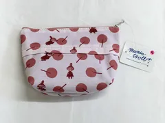 【新品】リトルミイ 船形ポーチ ティッシュポケット付き 化粧ポーチ 小物入れ マチあり ピンク×ブラウン コスメポーチ 北欧デザイン レディース かわいい バッグインバッグ