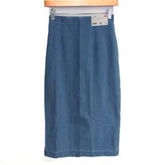 ユニクロ デニムジャージーナローロングスカート 未使用 ストレッチ ボトムス レディース Sサイズ 水色 UNIQLO