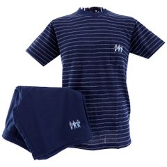 新品 春夏 半袖Tシャツ M サイズ ネイビー 紺 半袖 クルーネック ヒフミ メンズ カジュアル 男性 40代 50代 60代 70代 50637