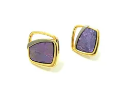 pierre cardin ピエールカルダン ネジ式 イヤリング アクセサリー レディース ゴールド系×パープル系 DF2103