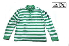[9 월말 한정 세일] [중고] 아디다스 골프 adidas golf 테일러 메이드 골프 국경 무늬 긴 소매 폴로 셔츠 남성 골프웨어 O