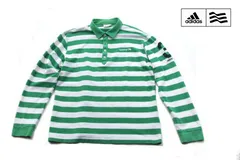 【中古】アディダスゴルフ｜adidas golf｜テーラーメイドゴルフ｜ボーダー柄長袖ポロシャツ｜メンズゴルフウェア｜O