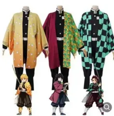 鬼滅の刃 コスプレ　竈門炭治郎コスプレ 煉獄杏寿郎 竈門禰豆子 我妻善逸 冨岡義勇 胡蝶しのぶ きめつのやいば ねずこ たんじろう れんごく ぜんいつ コスプレ衣装 子供 仮装 子供用 子供服 キッズ ハロウィン コスチューム ギフト cosplay 変装