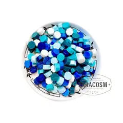 天空　ブルー＆ホワイトmixシーリングワックス（約125粒）40ｇ シーリングスタンプ　レター　封筒　招待状　結婚式　ギフトボックス　DIY用