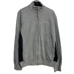Champion ロゴスウェット トレーナー M グレー チャンピオン ジップアップ スポーティー 古着卸 アメリカ仕入 a611-7269