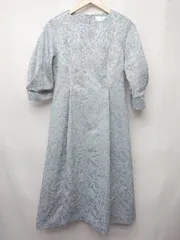 ◇ ⊂ index インデックス 七分袖 膝下丈 ワンピース サイズL ライトブルー系 レディース P  【1410160015063】