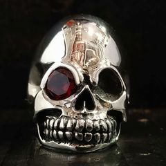 Mexican Skull ring Garnet 17号