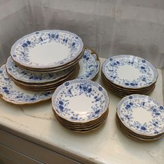 リンドナー 金縁 カーディナル コバルト ボウル2点 ダブルネーム