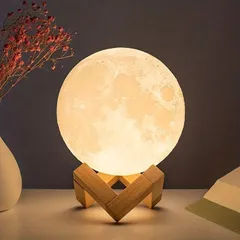 3D月夜光、リアルな月面デザイン、寝室に最適、ギフト