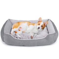 (L 中型犬 小型犬 丸洗い 通年 滑り止め マット 縞模様) ペットソファー クッション 猫ベッド 犬ベッド ペットベッド FYB