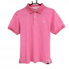 【超美品】ジャックバニー 半袖ポロシャツ 蛍光ピンク ラビット刺しゅう  メンズ 4(M) ゴルフウェア Jack Bunny
