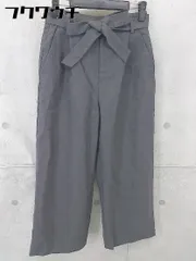 ◇ ◎ UNITED ARROWS ユナイテッドアローズ ウエストリボン付 ワイド パンツ サイズ36 ダークグレー レディース 【中古】 【1102160008335】