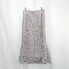 ◇ ⊂ Couture Brooch クチュールブローチ レース ロング フレア スカート サイズ38 ラベンダー系 レディース E  【1502200009900】