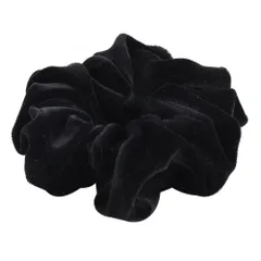 【ブラック×ワンサイズ】[Cream dot. クリームドット公式] ヘアアクセサリー レディース シュシュ ヘアゴム ベロア ベルベット リボン ボリューム 大きめ 光沢 髪留め まとめ髪 大人 軽い  