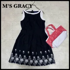 エムズグレイシー　刺繍　ノースリーブワンピース　ブラック　サイズ40