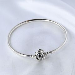 【研磨済】PANDORA Moments Encircled Clasp Bangle バングル 美品 シルバー925