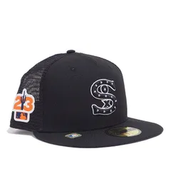 USモデル NEW ERA シカゴ・ホワイトソックス 59FIFTY FITTED CAP CHICAGO WHITE SOX MLB SPRING TRAINING NEWERA ブラック 黒 BLACK ニューエラ メッシュキャップ BASIC メンズ 男