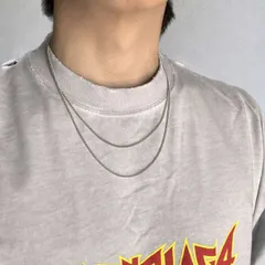 2mm シルバー ネックレス セット 45cm 50cm RN