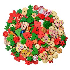 【人気商品】クリスマス靴下 雪 手芸 手芸 アクセサリーパーツ 工芸品 おしゃれ DIY 木製 185個 ギフト かわいい 飾り ミックスカラー ボタン クリスマス (木製) CINECE