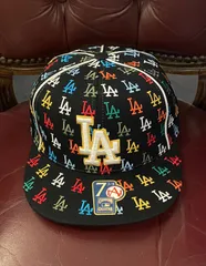 American Needle × LOS ANGELES DODGERS 総柄ベースボールキャップ ブラック 7-3/8