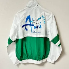 (^w^)b クラブチャンピオン 熱海 ウインドブレーカー ジップアップ ジャケット ブルゾン ジャンパー NEW!!わかふじ国体 STAFF アウター ユニフォーム スポーツ トレーニング MIZUNO ホワイト 白×グリーン 緑 メンズ サイズM