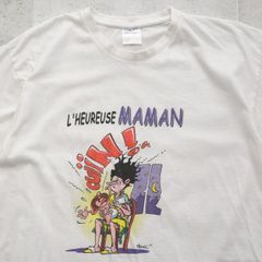 ベイビー キャラクター イラスト Tシャツ プリント Lサイズ ホワイト 白 古着 【UR-0529】