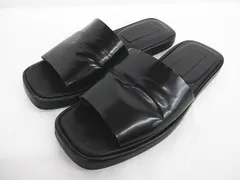 美品 ヨウジヤマモト y's ブラック 厚底サンダル 新品 Y-3 SLIDE ヨウジヤマモト 厚底 レザー スライド サンダル