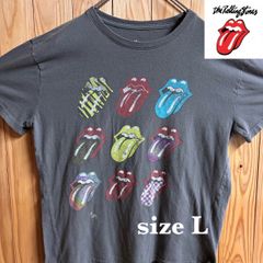 【古着】ローリングストーンズ 半袖Tシャツ L グレー USA製 アメリカ古着 バンド 音楽 ヴィンテージ