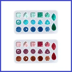 サムコス シリコンモールド レジン 宝石 立体 3Ｄ シリコン型 ジュエリー パーツ DIY 手芸 uvレジン ピアス イヤリング ネックレス ペンダント キーホルダー アクセサリー パーツ 作成 半透明 ドロップ 半円 半球 水滴 丸 球体 長方形 正方形