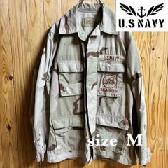 【古着】U.S.NAVY(米海軍)ミリタリージャケット M デザートカモ SEABEES(建設工兵隊) サバゲー 希少 レア 米軍本物 ヴィンテージ