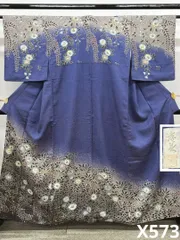 作家物 訪問着 金彩 絞り加工 辻ヶ花 落款入 正絹 X573