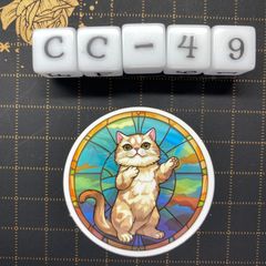 방수 스티커 고양이 스테인드 글라스 스타일 일러스트 멋진 CC-49