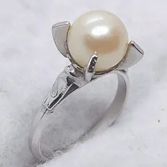 パール6.4㎜　約8.5号　リング　指輪　シルバーG